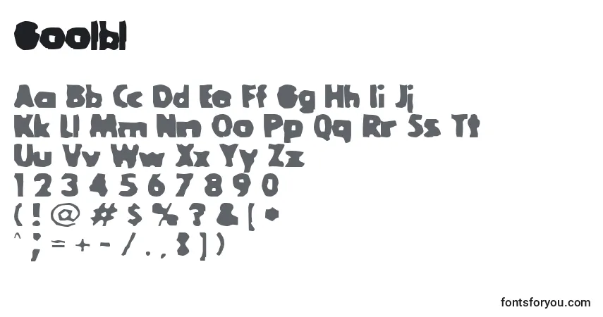 Schriftart Goolbl – Alphabet, Zahlen, spezielle Symbole