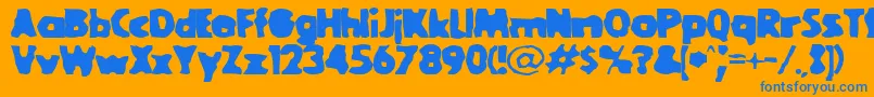 Goolbl Font – Blue Fonts on Orange Background