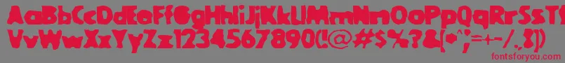 Goolbl-Schriftart – Rote Schriften auf grauem Hintergrund