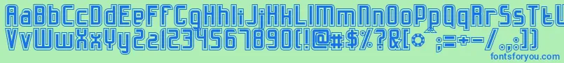 Slidfisk-Schriftart – Blaue Schriften auf grünem Hintergrund