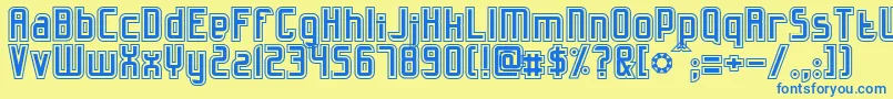 Slidfisk Font – Blue Fonts on Yellow Background