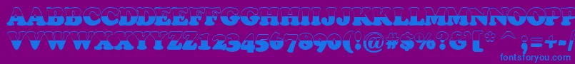 Cooper4-Schriftart – Blaue Schriften auf violettem Hintergrund