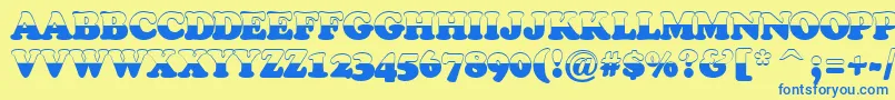 Cooper4 Font – Blue Fonts on Yellow Background