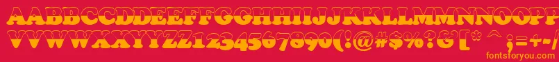 Cooper4 Font – Orange Fonts on Red Background