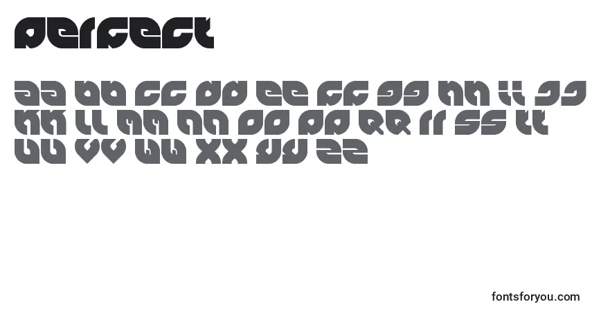 Perfect-fontti – aakkoset, numerot, erikoismerkit