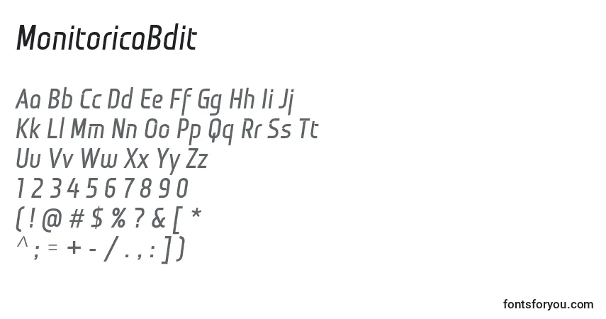 A fonte MonitoricaBdit (67773) – alfabeto, números, caracteres especiais