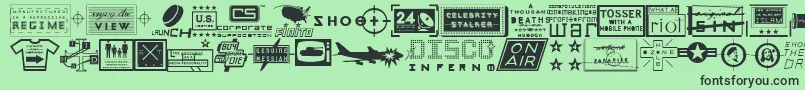 Apocalypso Font – Black Fonts on Green Background