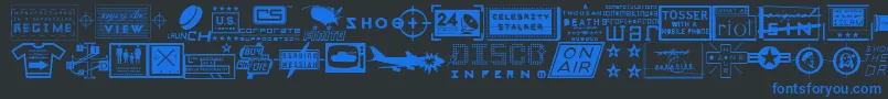 Apocalypso Font – Blue Fonts on Black Background