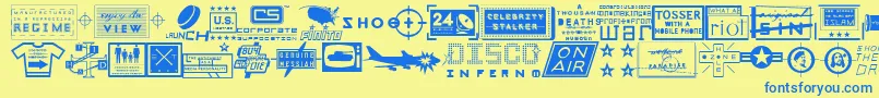 Apocalypso Font – Blue Fonts on Yellow Background