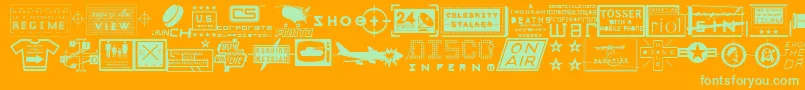 Apocalypso Font – Green Fonts on Orange Background