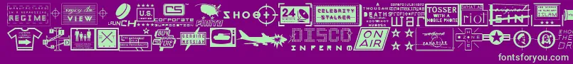 Apocalypso Font – Green Fonts on Purple Background