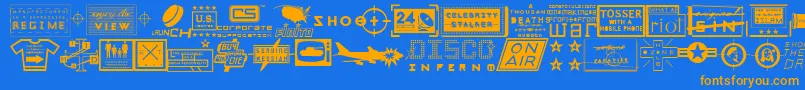 Apocalypso Font – Orange Fonts on Blue Background