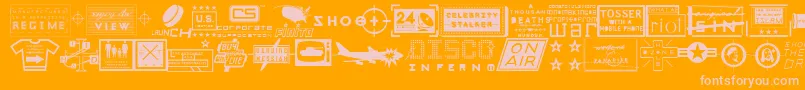 Apocalypso Font – Pink Fonts on Orange Background