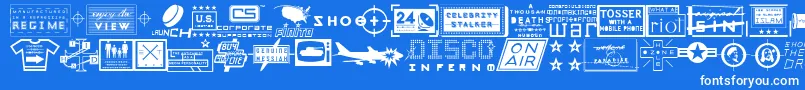 Apocalypso Font – White Fonts on Blue Background