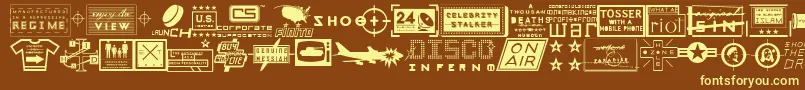 Apocalypso Font – Yellow Fonts on Brown Background