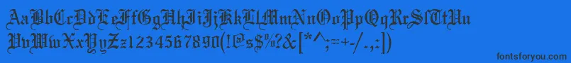 Шрифт Mariageantd – чёрные шрифты на синем фоне