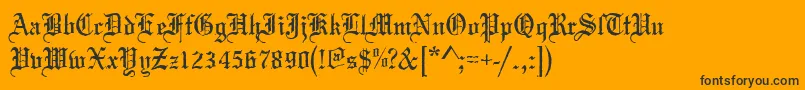 Mariageantd-fontti – mustat fontit oranssilla taustalla