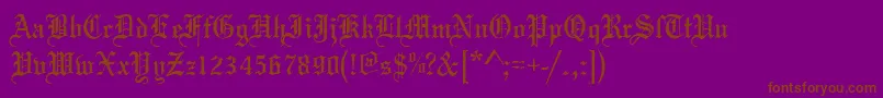 Mariageantd-Schriftart – Braune Schriften auf violettem Hintergrund