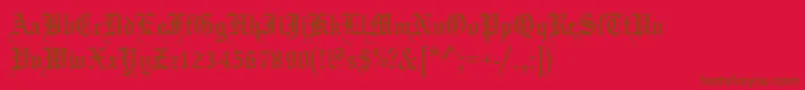 Mariageantd-fontti – ruskeat fontit punaisella taustalla