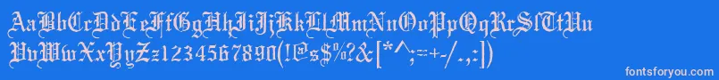 Mariageantd Font – Pink Fonts on Blue Background