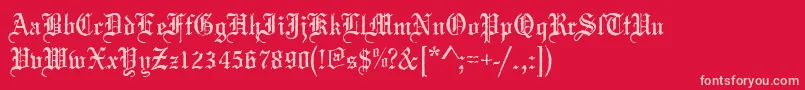 Mariageantd-Schriftart – Rosa Schriften auf rotem Hintergrund