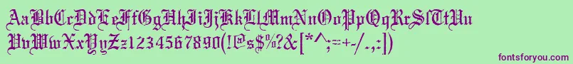 フォントMariageantd – 緑の背景に紫のフォント