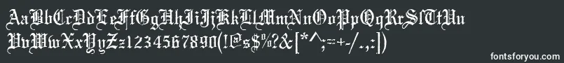 Mariageantd-fontti – valkoiset fontit mustalla taustalla