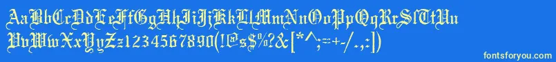 Шрифт Mariageantd – жёлтые шрифты на синем фоне