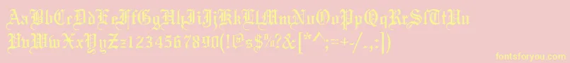 Mariageantd-fontti – keltaiset fontit vaaleanpunaisella taustalla
