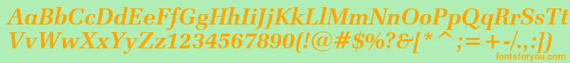 ZapfElliptical711BoldItalicBt Font – Orange Fonts on Green Background