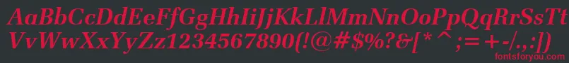 ZapfElliptical711BoldItalicBt Font – Red Fonts on Black Background