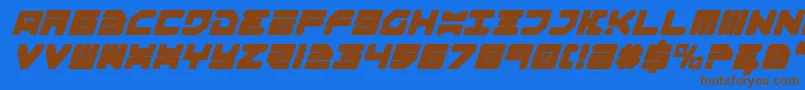 Omega3i Font – Brown Fonts on Blue Background