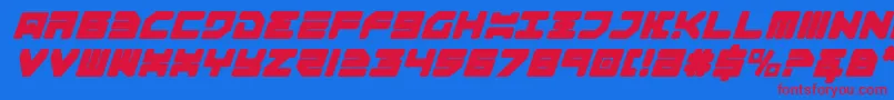 Omega3i Font – Red Fonts on Blue Background