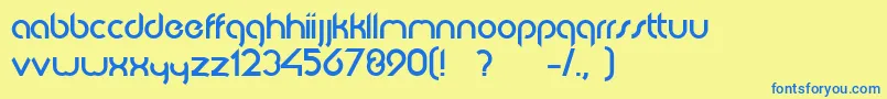 JkabodeDemo Font – Blue Fonts on Yellow Background