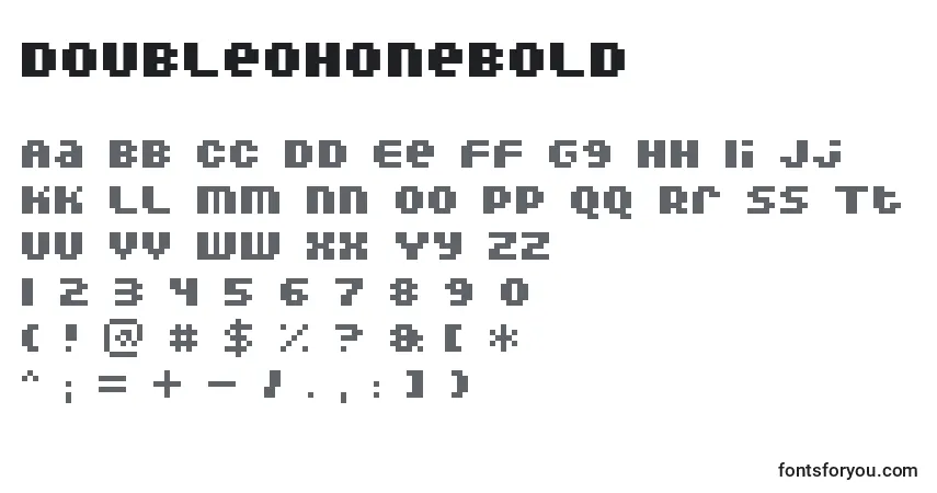 Шрифт DoubleohoneBold – алфавит, цифры, специальные символы