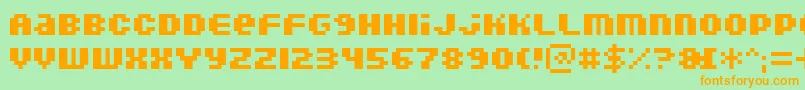 DoubleohoneBold Font – Orange Fonts on Green Background