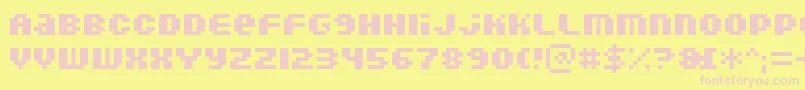 DoubleohoneBold Font – Pink Fonts on Yellow Background