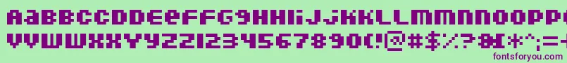 DoubleohoneBold Font – Purple Fonts on Green Background