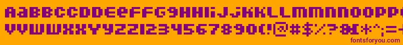 DoubleohoneBold Font – Purple Fonts on Orange Background