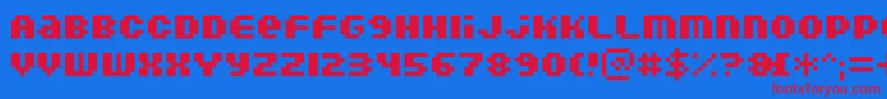フォントDoubleohoneBold – 赤い文字の青い背景