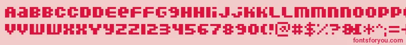 DoubleohoneBold Font – Red Fonts on Pink Background