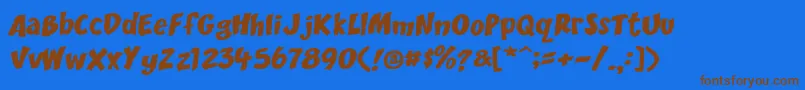 DccScisor Font – Brown Fonts on Blue Background