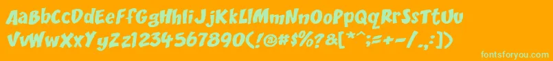 DccScisor Font – Green Fonts on Orange Background