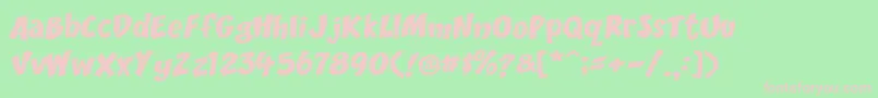 DccScisor-fontti – vaaleanpunaiset fontit vihreällä taustalla
