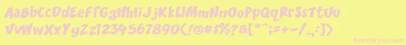 DccScisor Font – Pink Fonts on Yellow Background