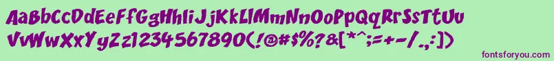 DccScisor Font – Purple Fonts on Green Background