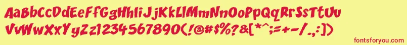 DccScisor Font – Red Fonts on Yellow Background