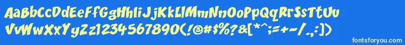 DccScisor Font – Yellow Fonts on Blue Background