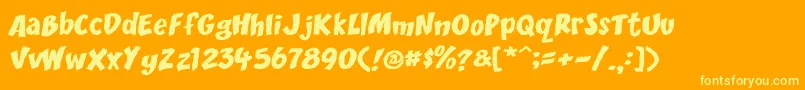 DccScisor Font – Yellow Fonts on Orange Background