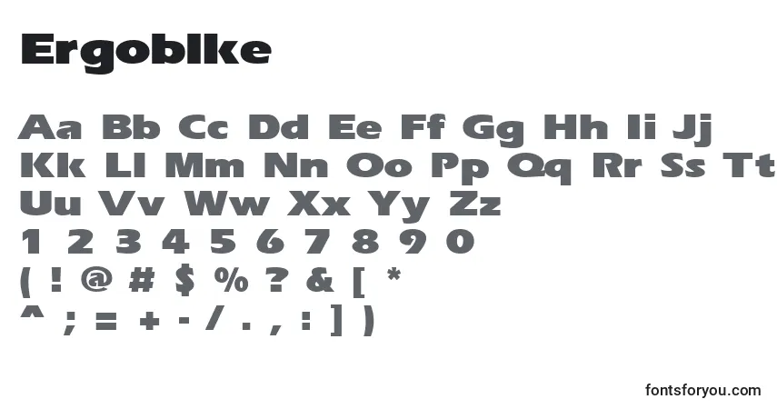 Fuente Ergoblke - alfabeto, números, caracteres especiales